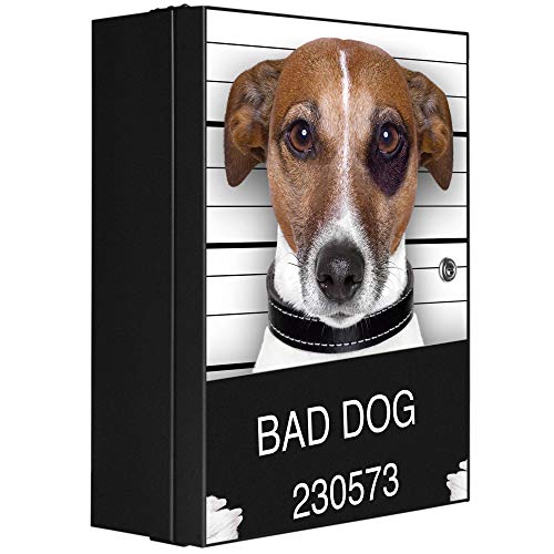 banjado® XXL Medizinschrank abschliessbar mit Motiv Bad Dog Jack Russel 35x46x15cm - großer Arzneischrank/Medikamentenschrank aus Metall zur Medikamenten Aufbewahrung - Apothekerschrank3 Schlüssel