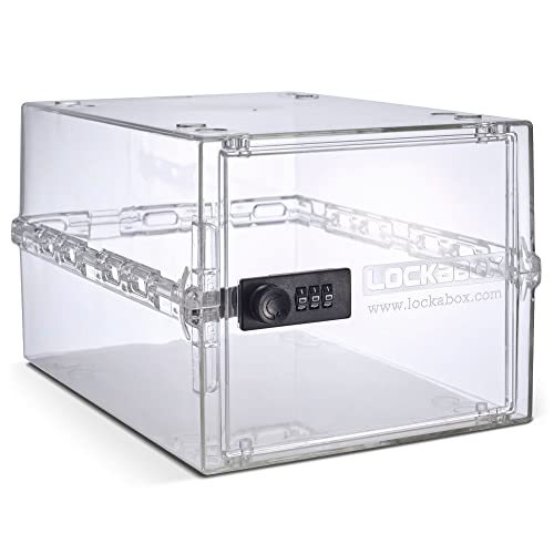 Lockabox One™ | Kompakte Abschließbare Medikamentenbox mit Zahlenschloss für mehr Sicherheit zu Hause (Kristall transparent)