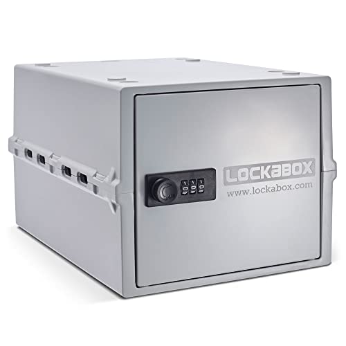 Lockabox One™ | Kompakte Abschließbare Medizinbox mit Zahlenschloss für mehr Sicherheit zu Hause (opalweiß)
